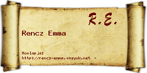 Rencz Emma névjegykártya